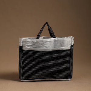 Black - Handmade Cotton Multipurpose Cosmetic/Toiletry Bag 12