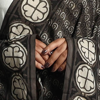 Brown - Natural Dyed Mul Cotton Akola Print Dupatta 04