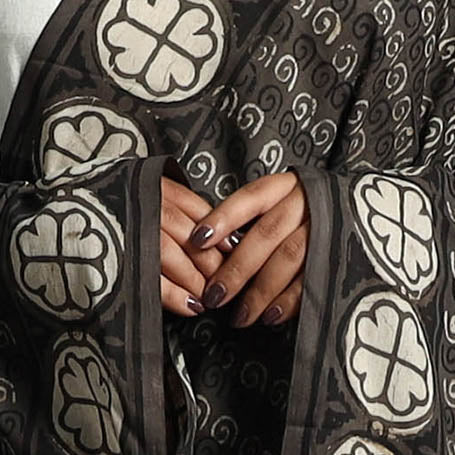 Brown - Natural Dyed Mul Cotton Akola Print Dupatta 04