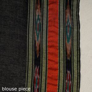 Black - Phulia Handloom Cotton Saree with Thread Buti 16