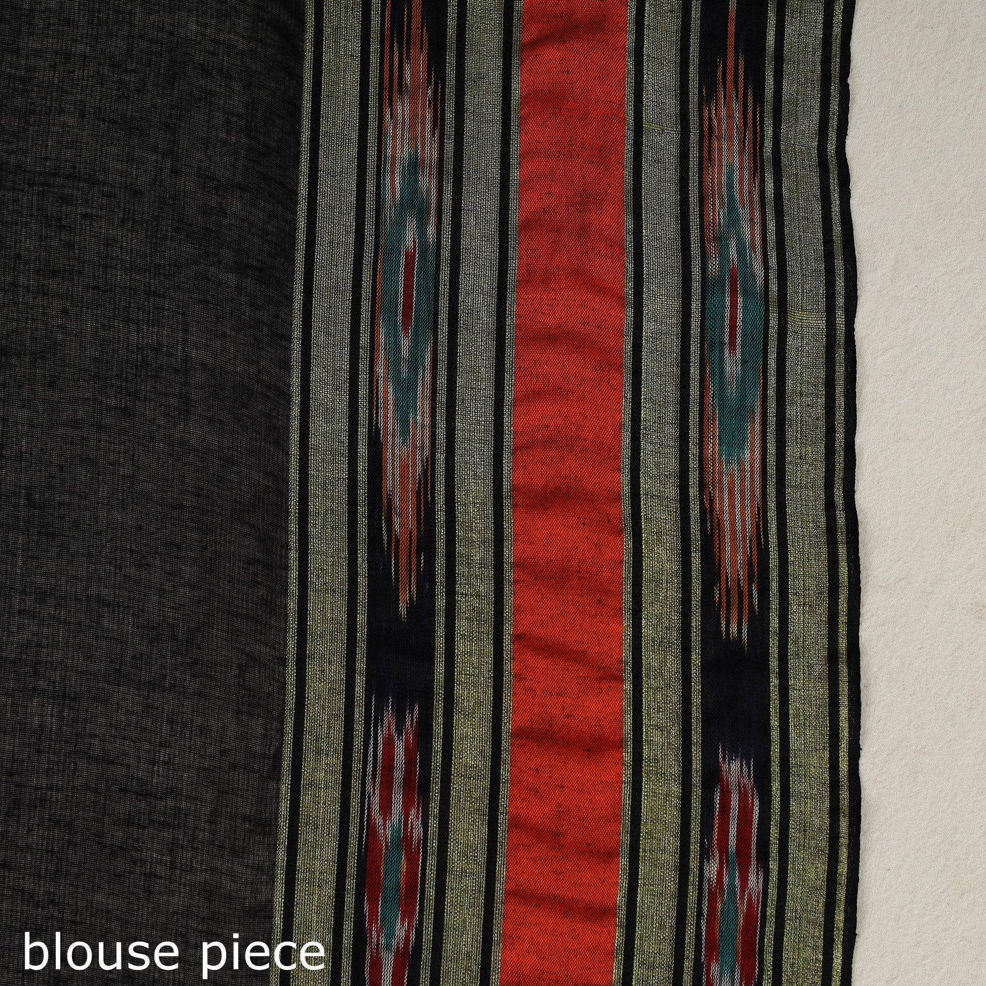 Black - Phulia Handloom Cotton Saree with Thread Buti 16