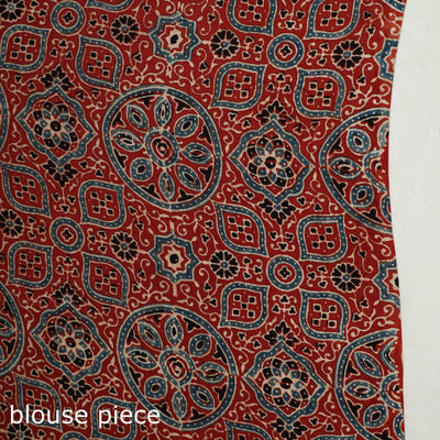 Black - Bandhani Block Printed Ajrakh Modal Silk Saree