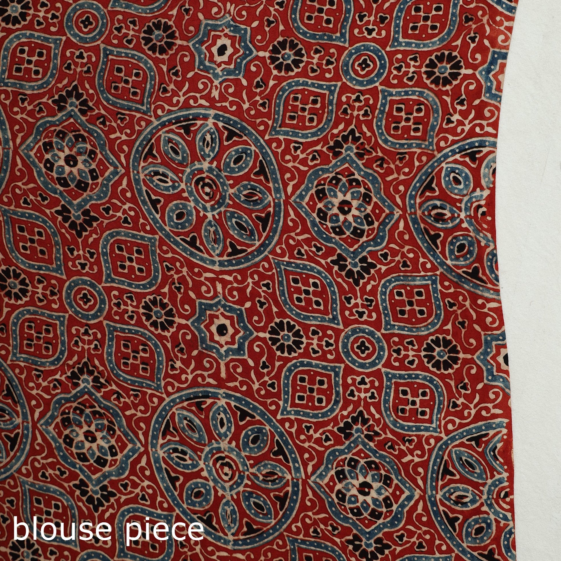 Black - Bandhani Block Printed Ajrakh Modal Silk Saree