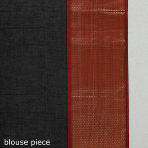 Black - Dharwad Cotton Saree with Zari Border