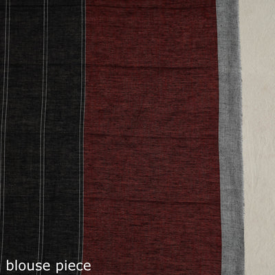 Black - Phulia Handloom Cotton Saree with Thread Buti 17