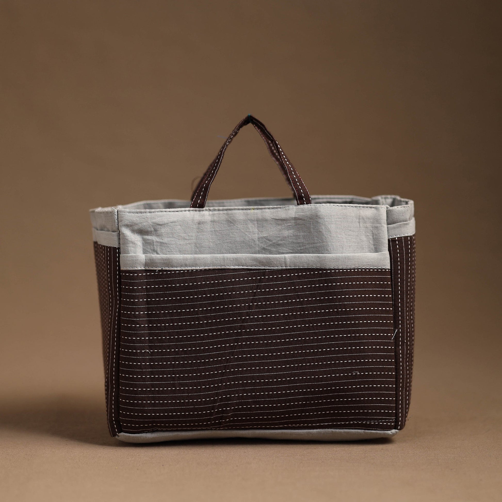 Brown - Handmade Cotton Multipurpose Cosmetic/Toiletry Bag 28