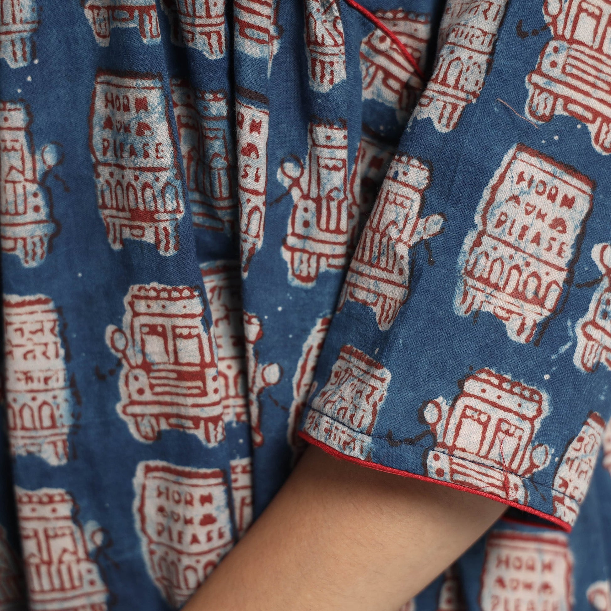 Blue - Bindaas Art Block Printed Cotton Dress