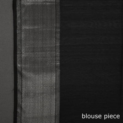 Black - Traditional Handloom Zari Buta Maheshwari Silk Cotton Saree