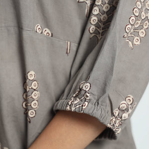 Brown - Nandana Hand Block Printed Cotton Dress