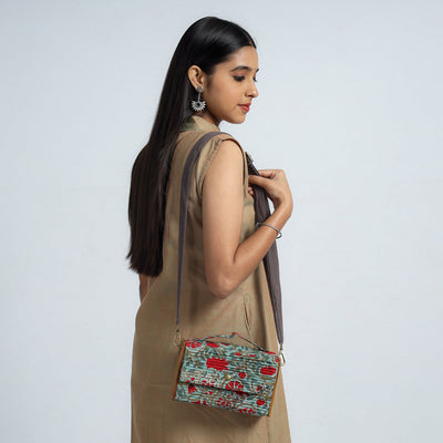 Blue - DIY Box Sling Bag / Clutch with Changeable Sleeve