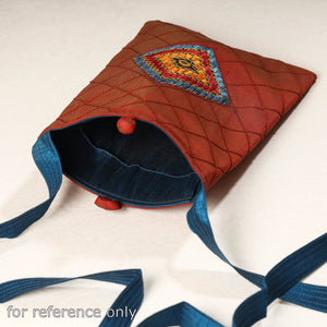 Beige - Kutch Katri Embroidery Silk Sling Bag