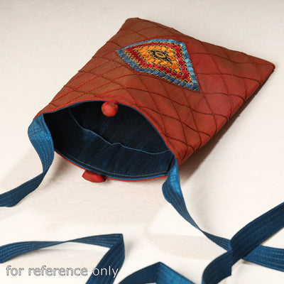 Beige - Kutch Katri Embroidery Silk Sling Bag