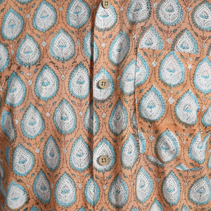 Brown - Sanganeri Block Printed Cotton Men Full Sleeve Shirt 12