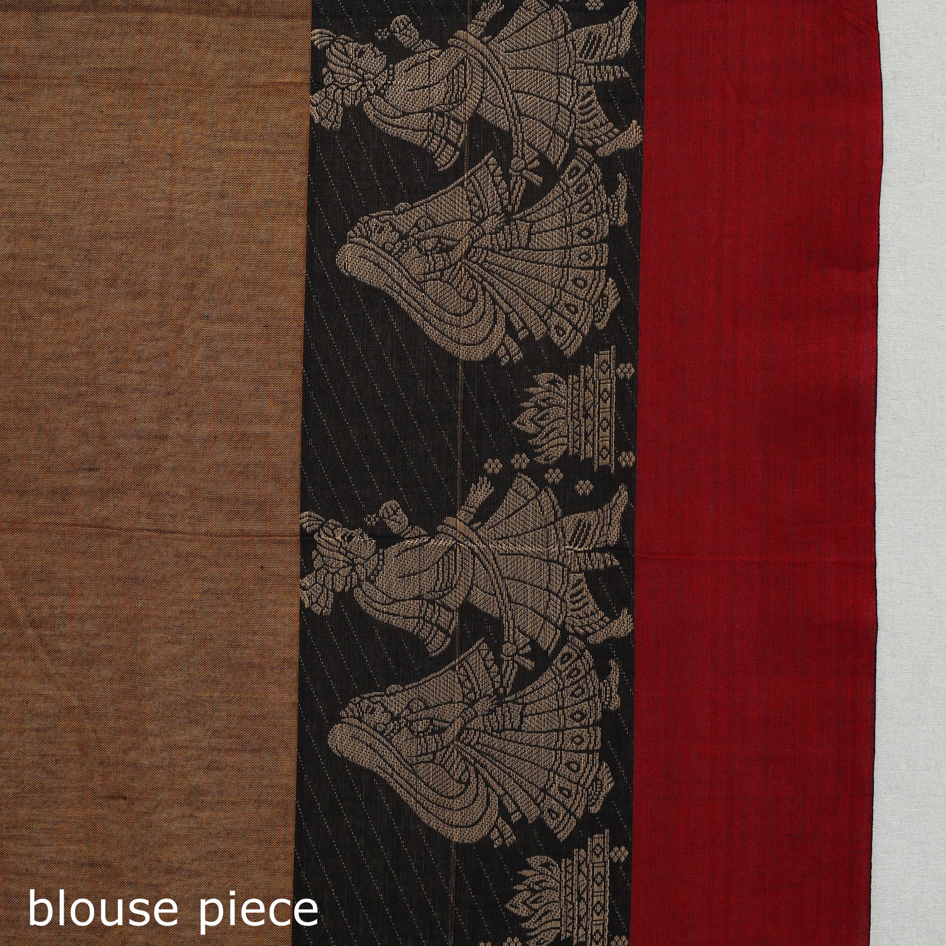 Brown - Dharwad Cotton Saree with Thread Border