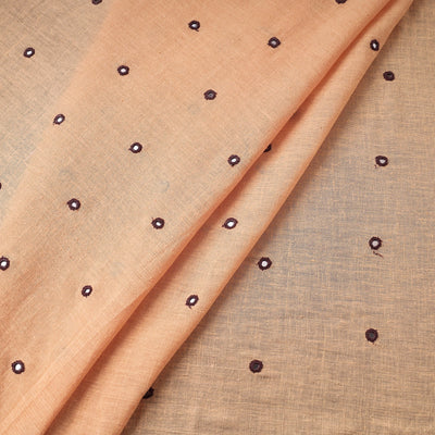 Beige - Organic Kala Cotton Handloom Mirror Work Fabric