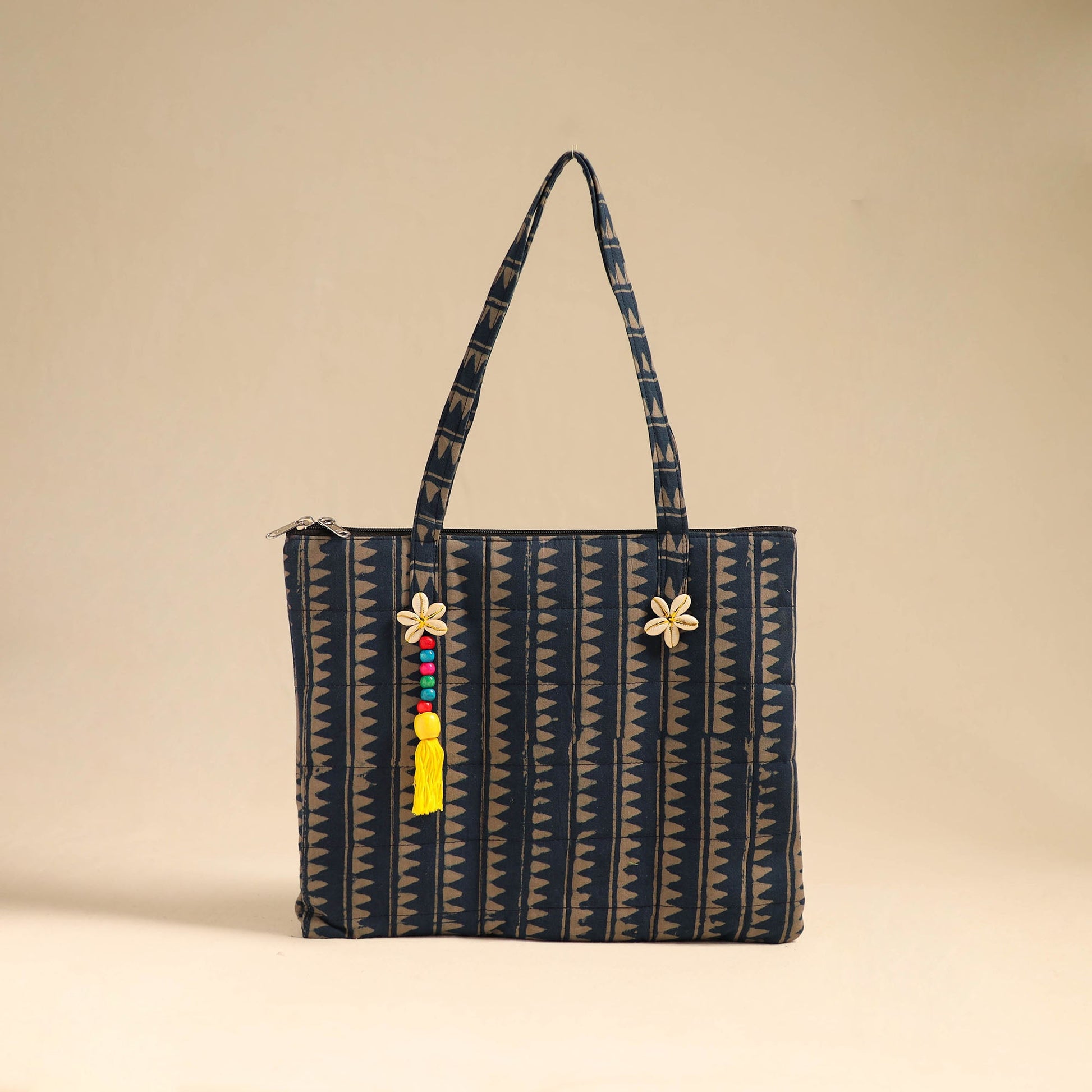 Blue - Handcrafted Quilted Cotton Handbag 01