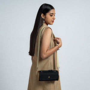 Black - DIY Round Sling Bag / Clutch With Changeable Sleeve