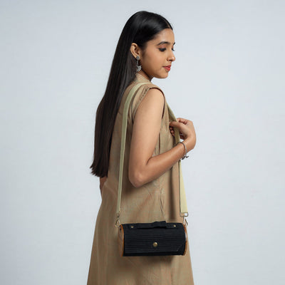 Black - DIY Round Sling Bag / Clutch With Changeable Sleeve