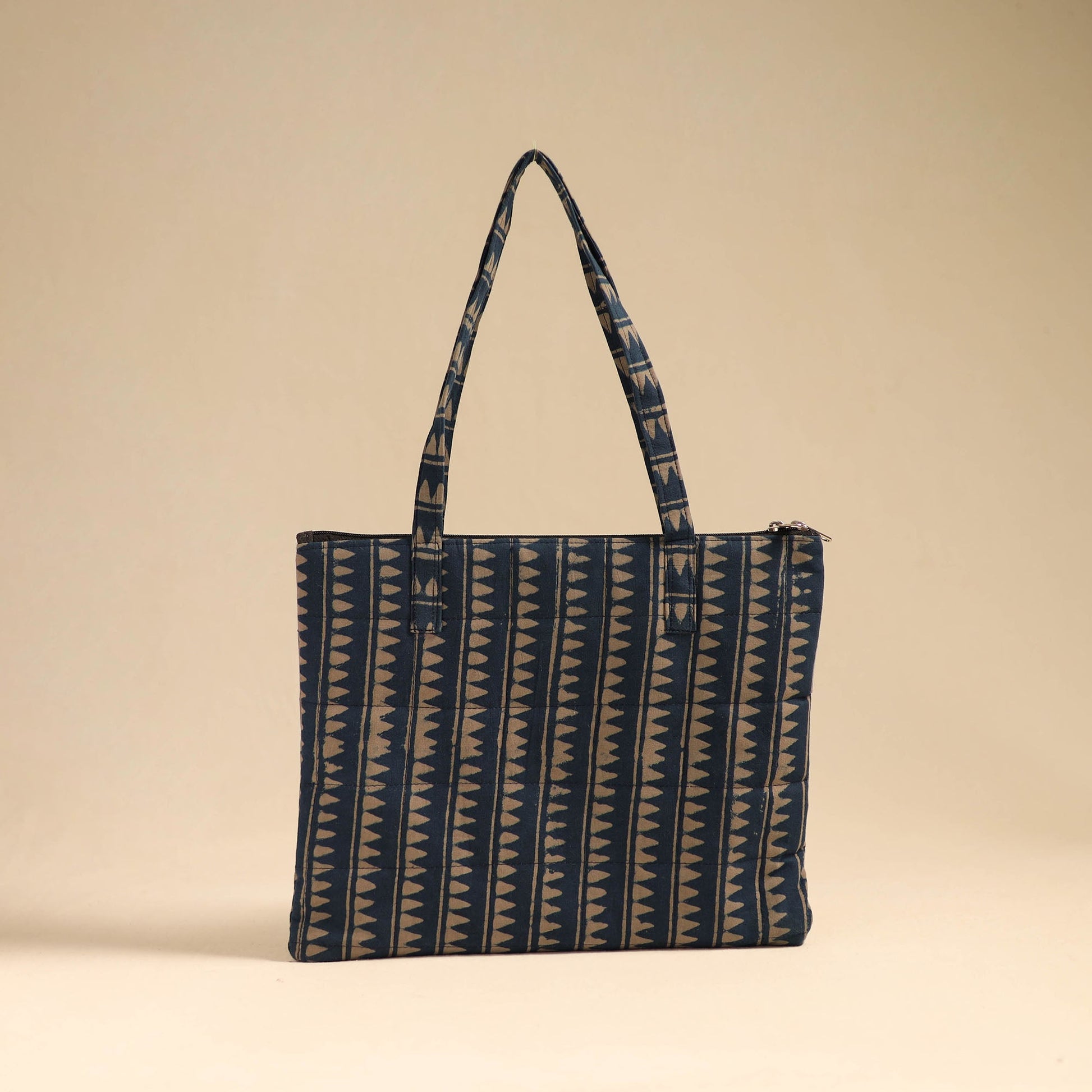 Blue - Handcrafted Quilted Cotton Handbag 01