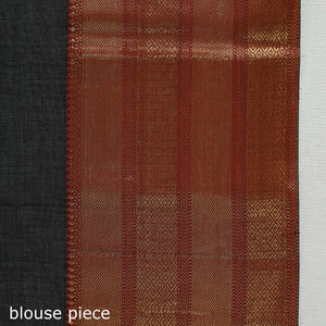 Black - Dharwad Cotton Saree with Zari Border