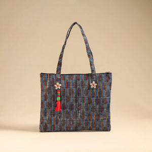 Blue - Handcrafted Quilted Cotton Handbag 02