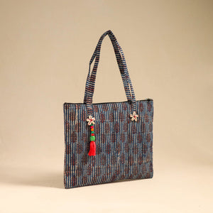 Blue - Handcrafted Quilted Cotton Handbag 02