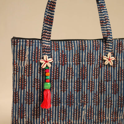 Blue - Handcrafted Quilted Cotton Handbag 02