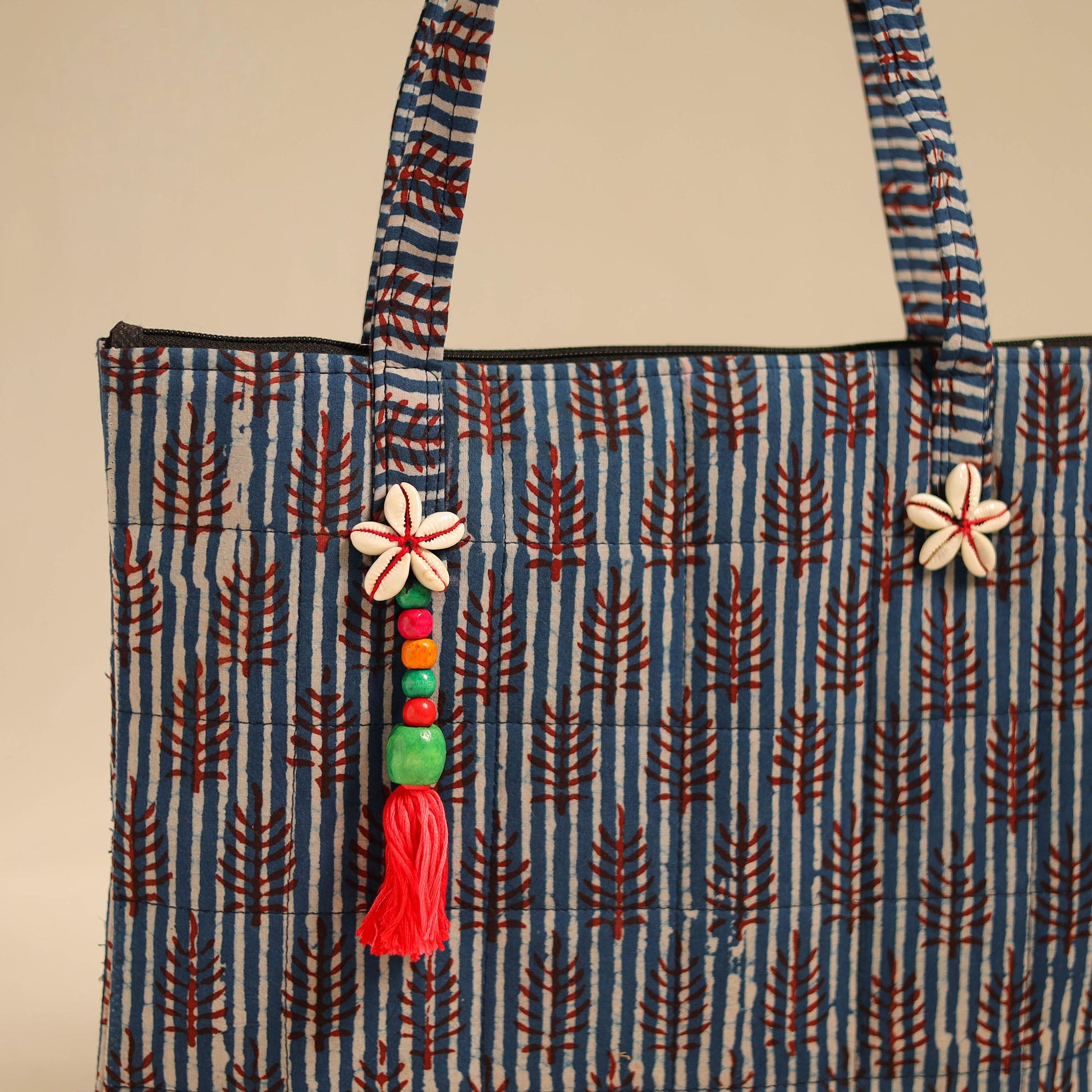 Blue - Handcrafted Quilted Cotton Handbag 02