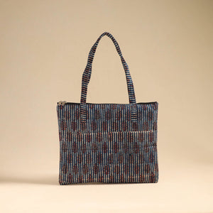 Blue - Handcrafted Quilted Cotton Handbag 02