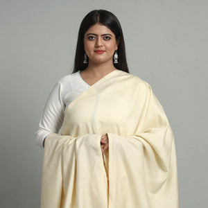 Beige - Phulkari Hand Embroidery Silk Handloom Dupatta