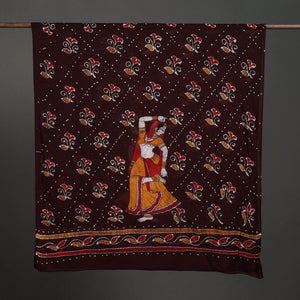 Brown - Cotton Hand Batik Print Dupatta 45