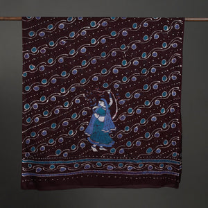 Brown - Cotton Hand Batik Print Dupatta 44