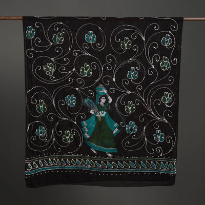 Brown - Cotton Hand Batik Print Dupatta 43