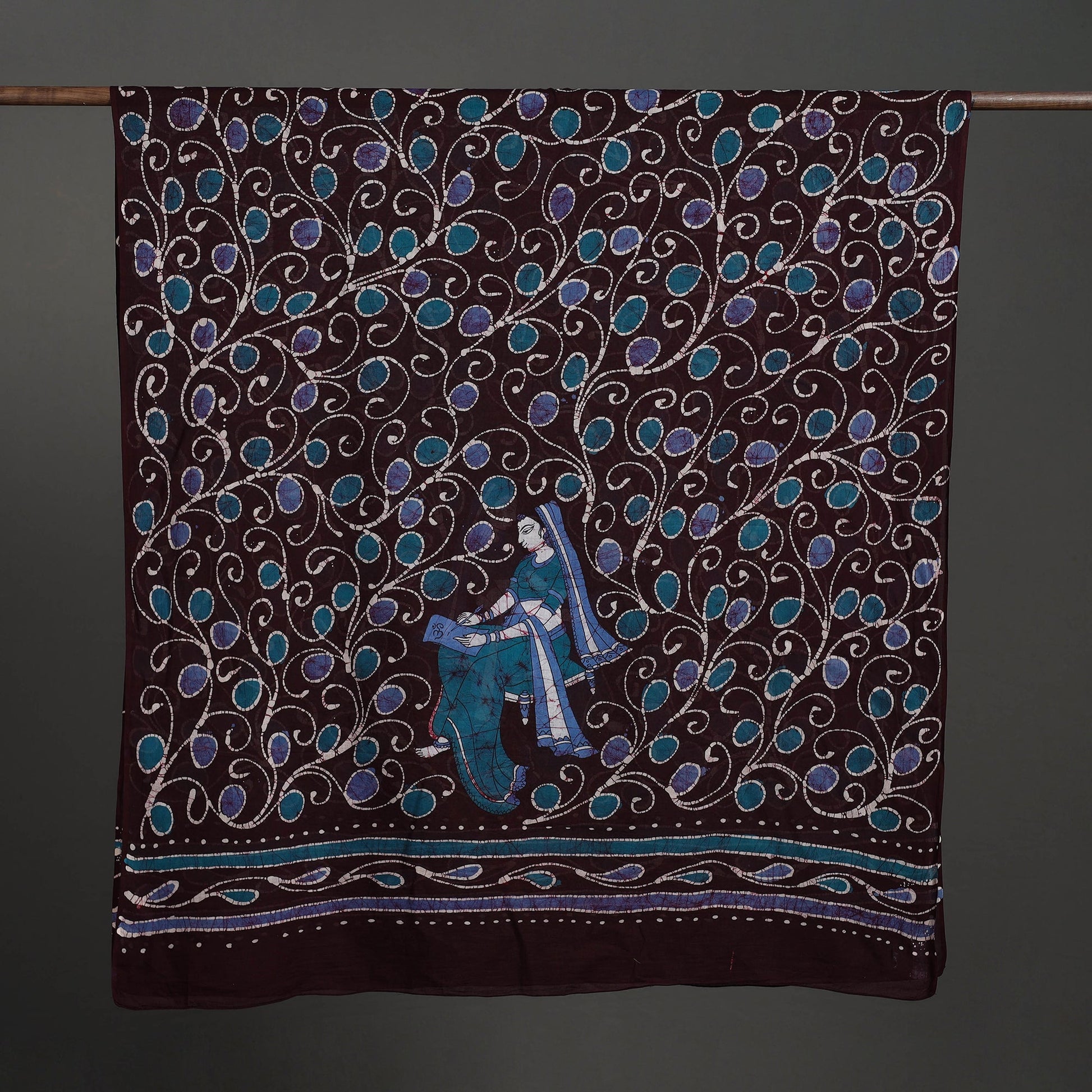 Brown - Cotton Hand Batik Print Dupatta 41