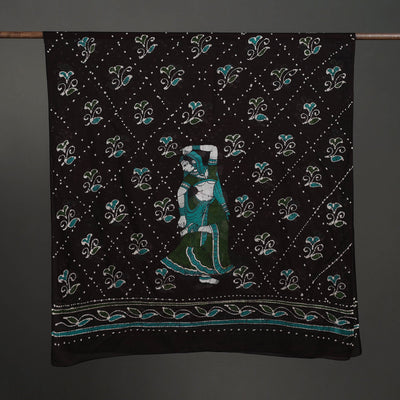 Brown - Cotton Hand Batik Print Dupatta 40
