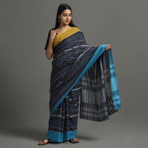 Blue - Begampuri Handloom Cotton Saree