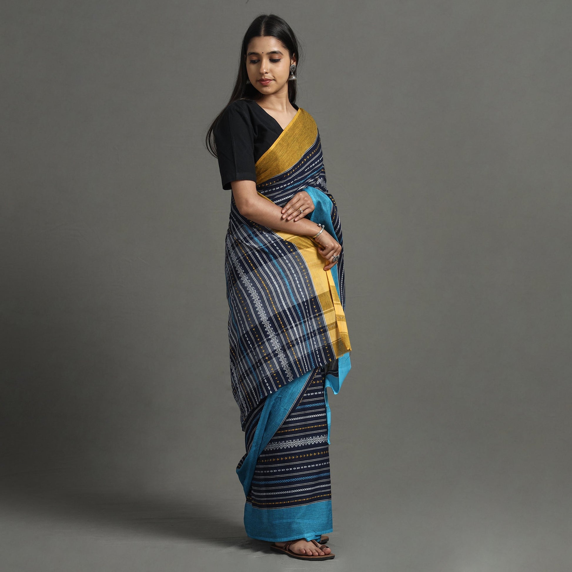 Blue - Begampuri Handloom Cotton Saree