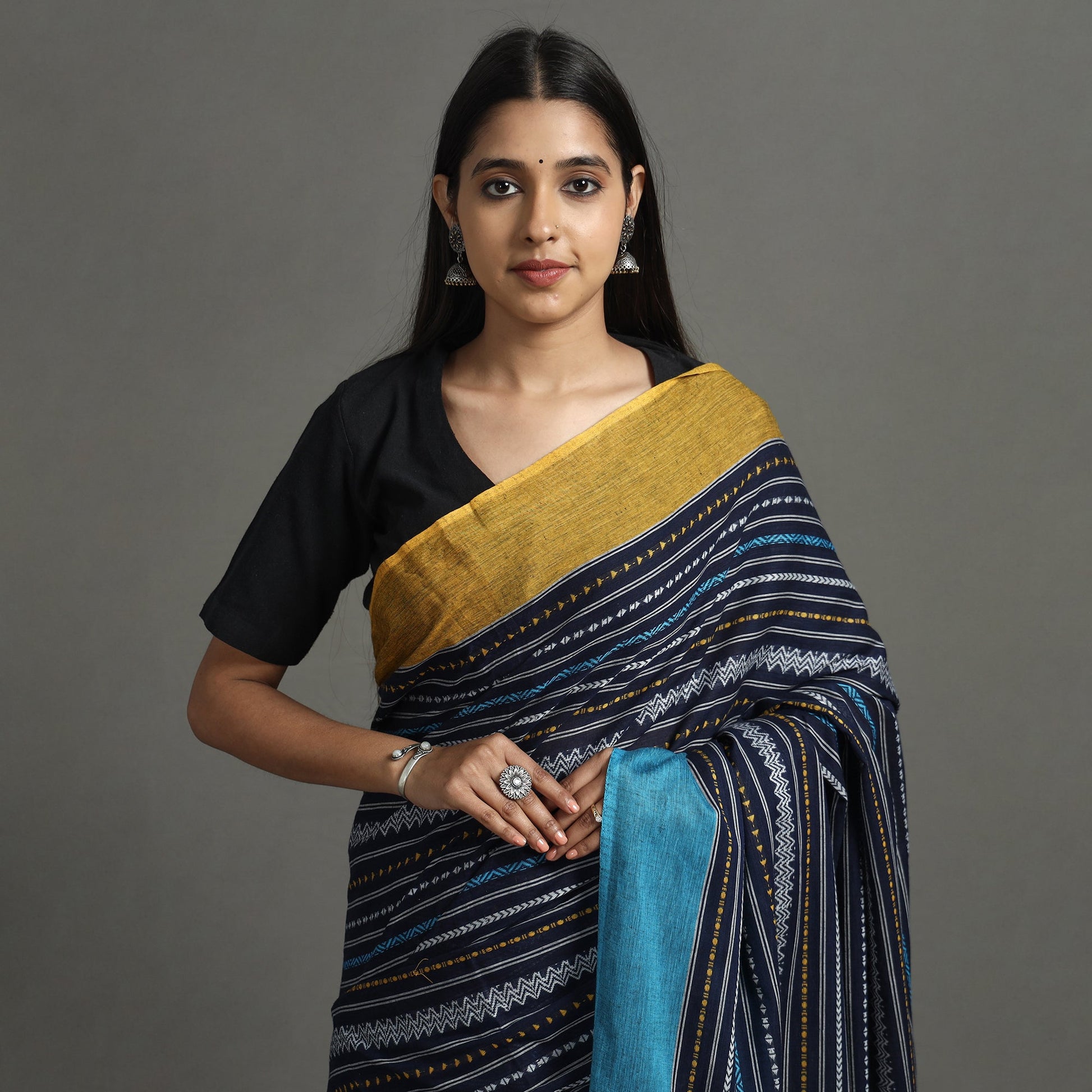 Blue - Begampuri Handloom Cotton Saree