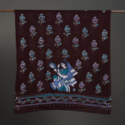 Brown - Cotton Hand Batik Print Dupatta 37