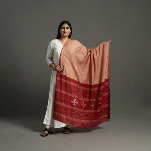 Brown - Handspun Handloom Cotton Jamdani Dupatta 33