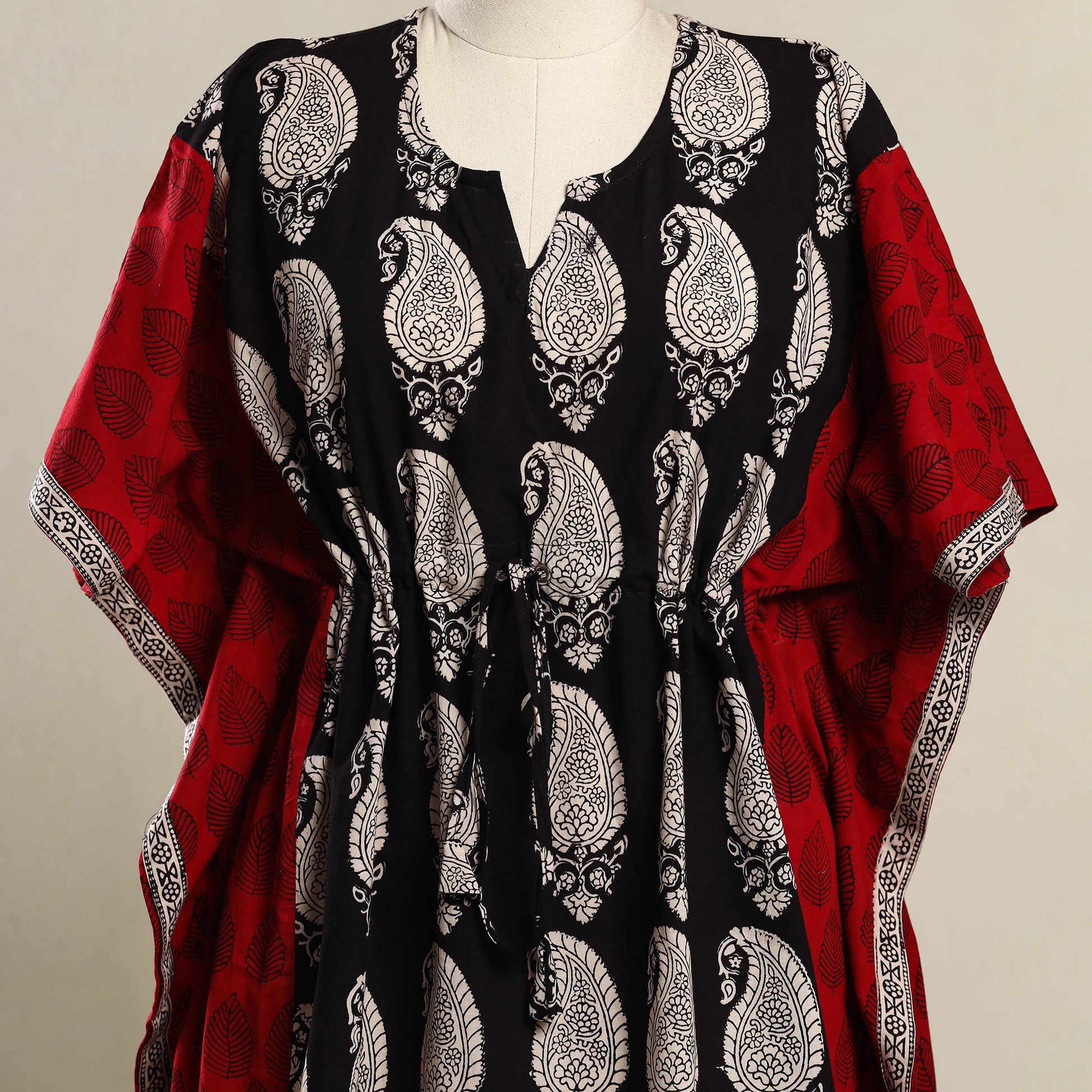 Black - Bagh Mosaic Fusion Cotton Kaftan (Short) 07