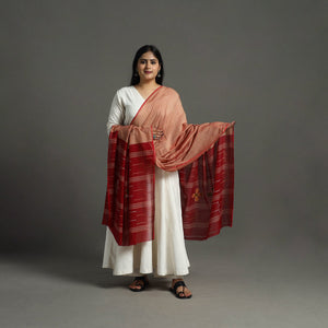 Brown - Handspun Handloom Cotton Jamdani Dupatta 33