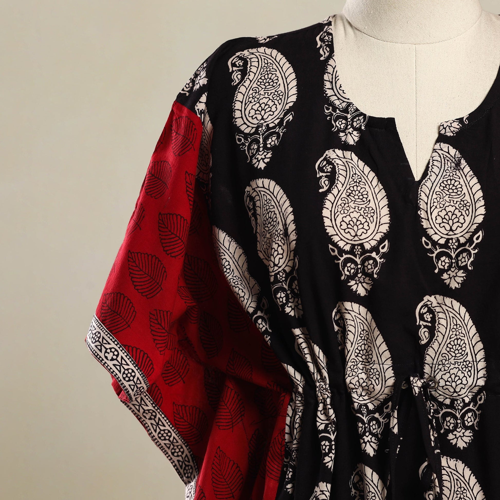 Black - Bagh Mosaic Fusion Cotton Kaftan (Short) 07