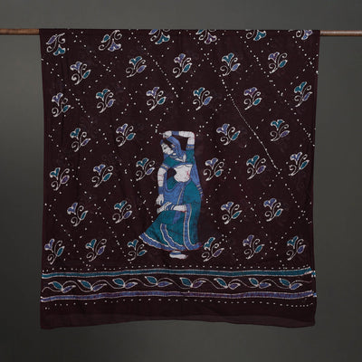 Brown - Cotton Hand Batik Print Dupatta 28