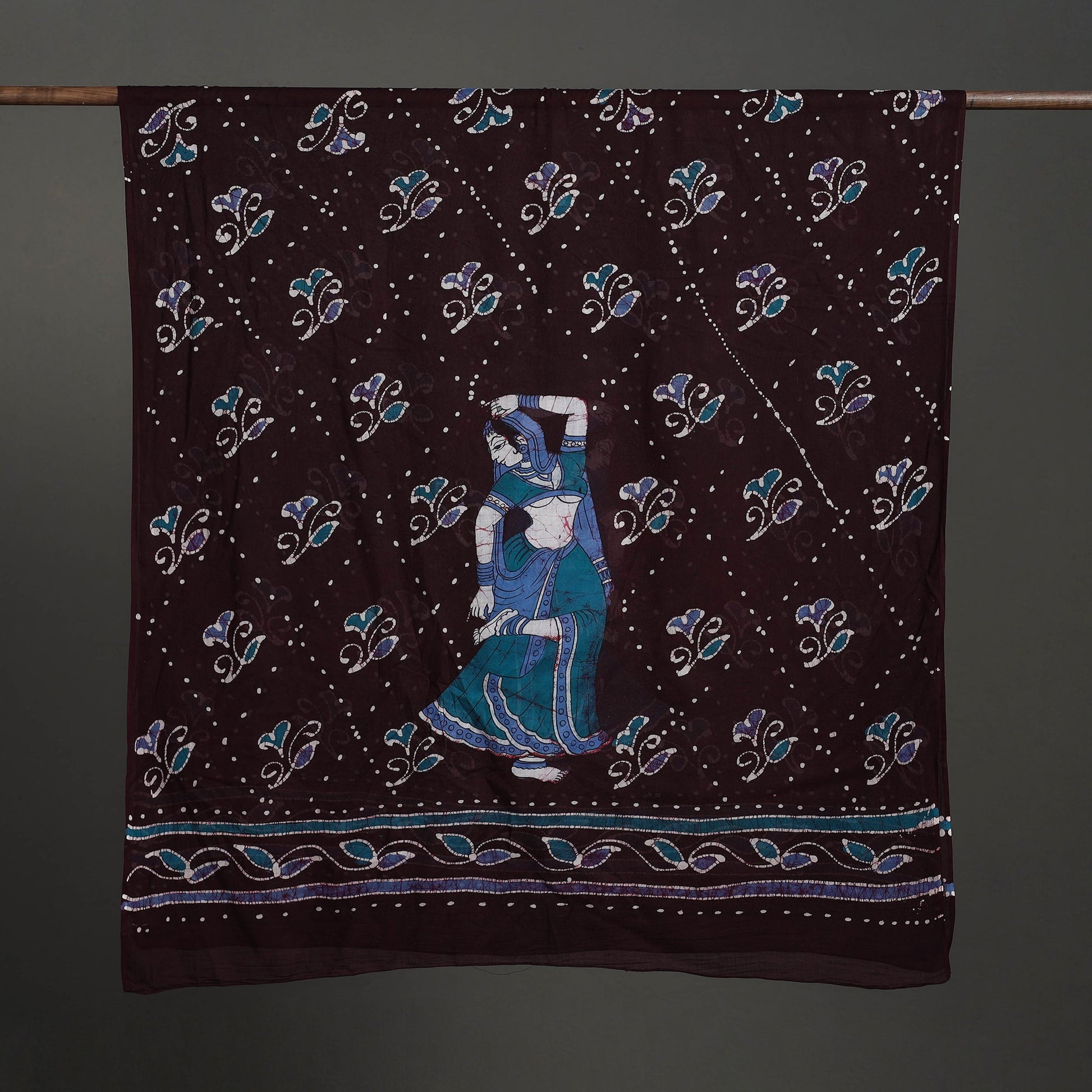 Brown - Cotton Hand Batik Print Dupatta 28