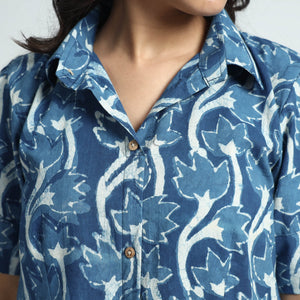 Blue - Bindaas Art Block Printed Cotton Dress
