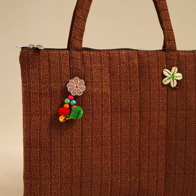 Brown - Handcrafted Quilted Cotton Handbag 11