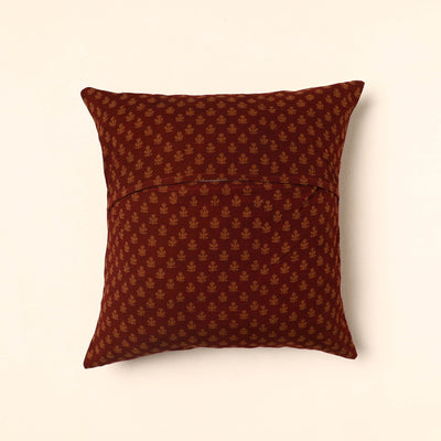 Brown - Bagh Block Printed Cotton Cushion Cover (16 x 16 in) 02