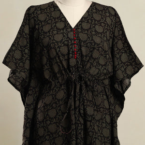 Black - Bagh Mosaic Fusion Cotton Kaftan (Short) 10