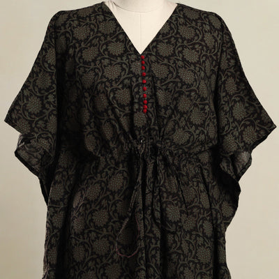 Black - Bagh Mosaic Fusion Cotton Kaftan (Short) 10